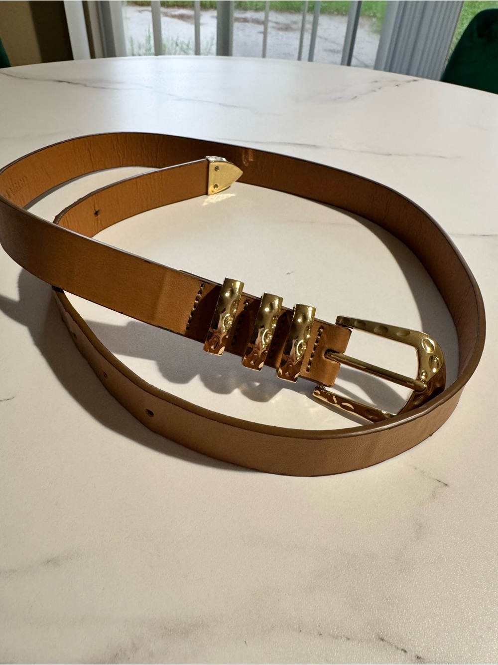Kendall + Kylie Brown Belt with Gold-Tone Hardware